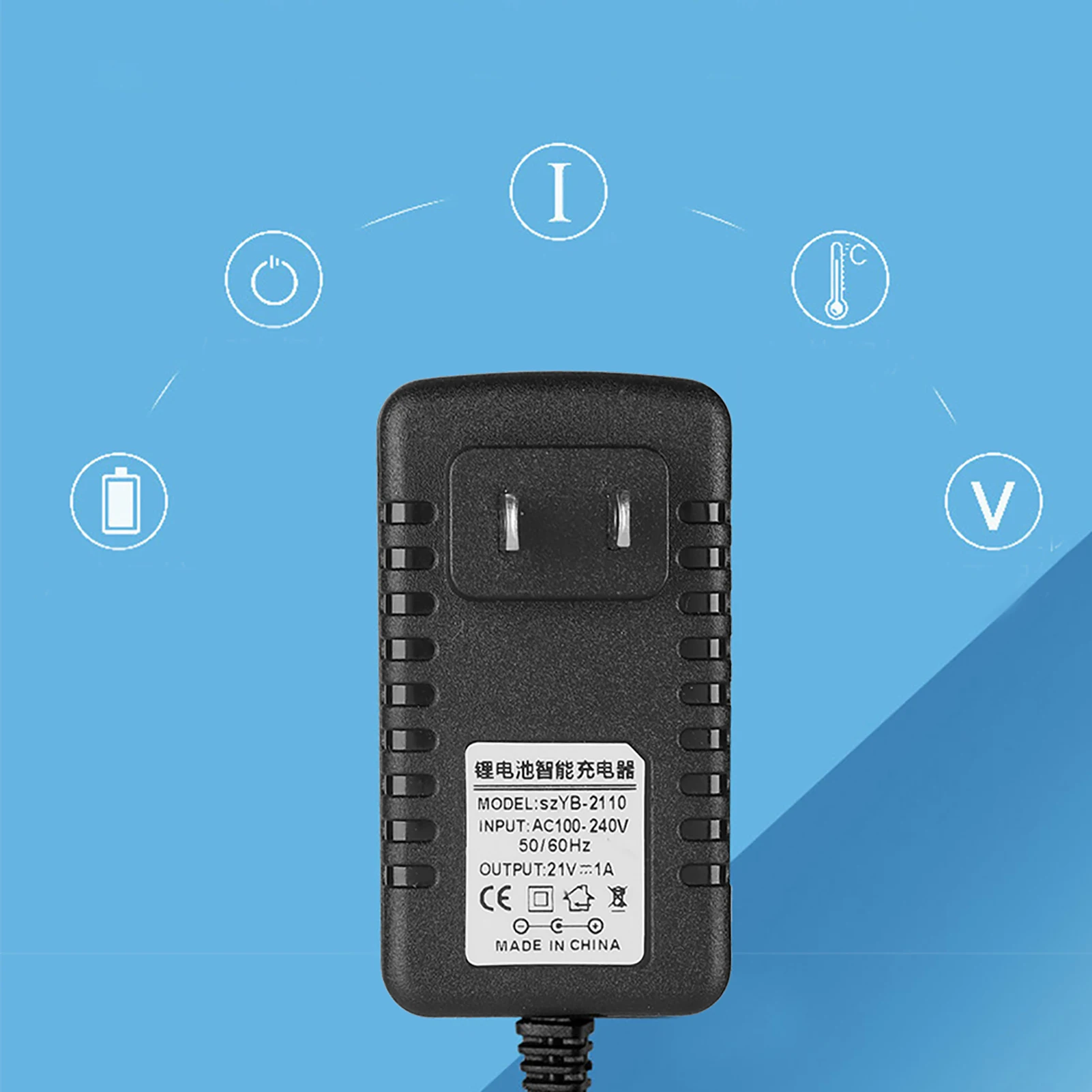 Thick Copper Core Lithium Battery Adapter 21V 1A Fast Charging Adaptive for Laptop Drill Power Tool Long Life Safety Certified