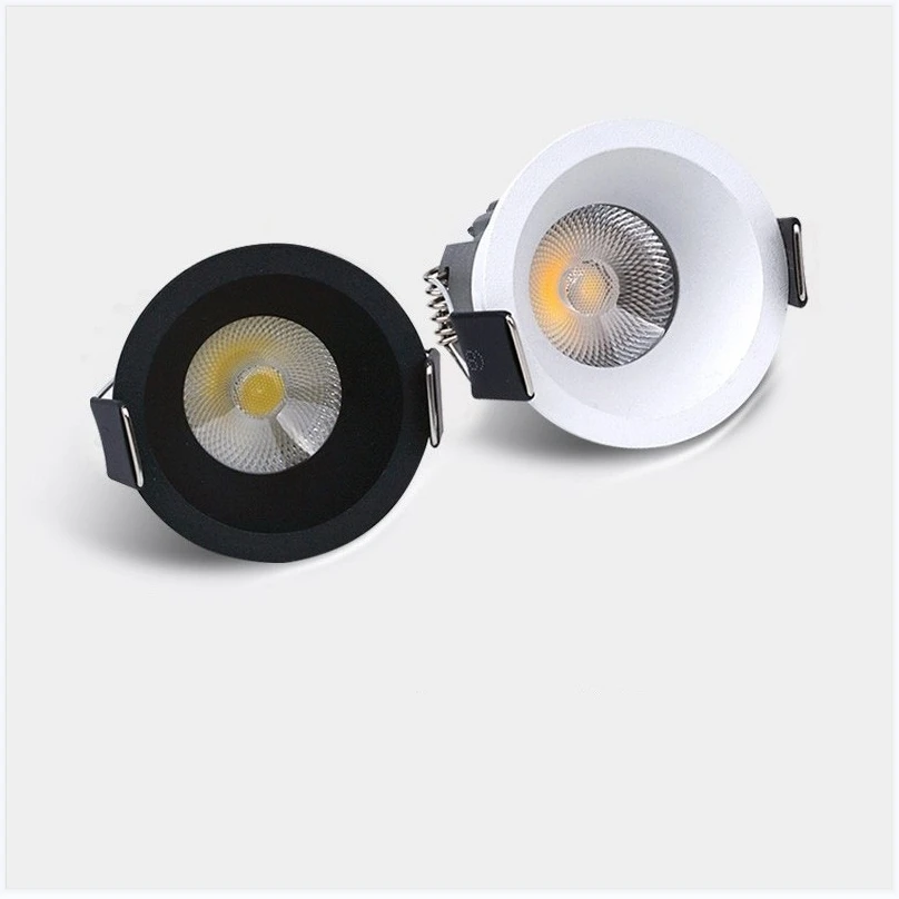 3W 5W Cob Led Downlight Mini Cabinet Llight Cut Size 30mm Spot Lamp110V 220v white round body Include Led Driver