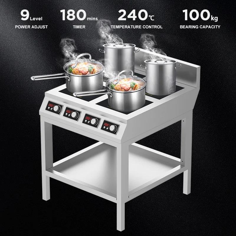 380v Multifunctional Heavy Duty Kitchen Flexible Induction Cooking Equipment 4 Burner  High Range Induction Cooker