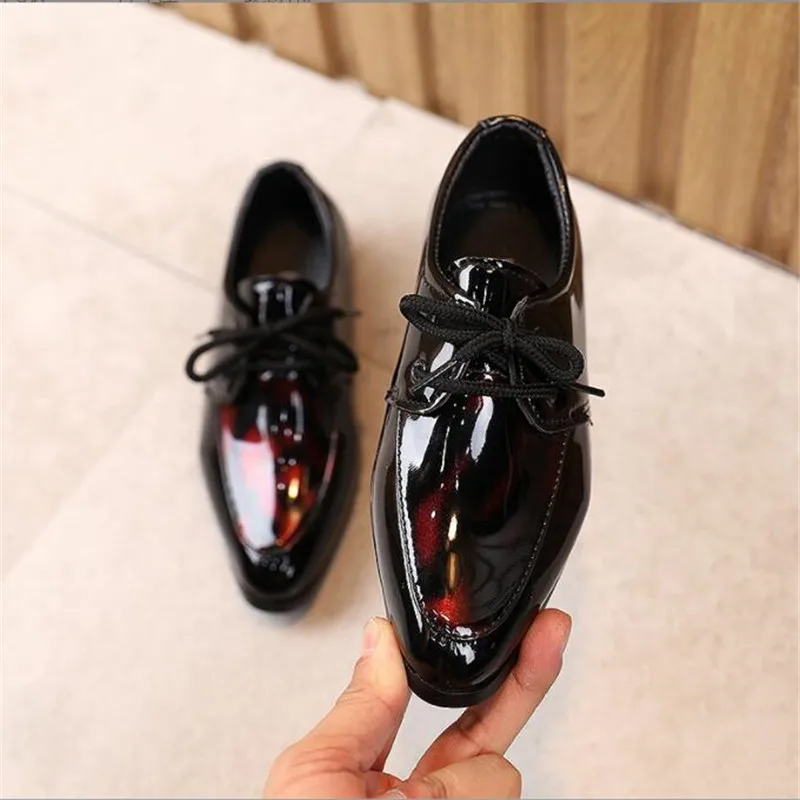 Boys Performance Shoes Solid Color Kids Leather Shoes Fashion Boys Dress Shoes size 21-36