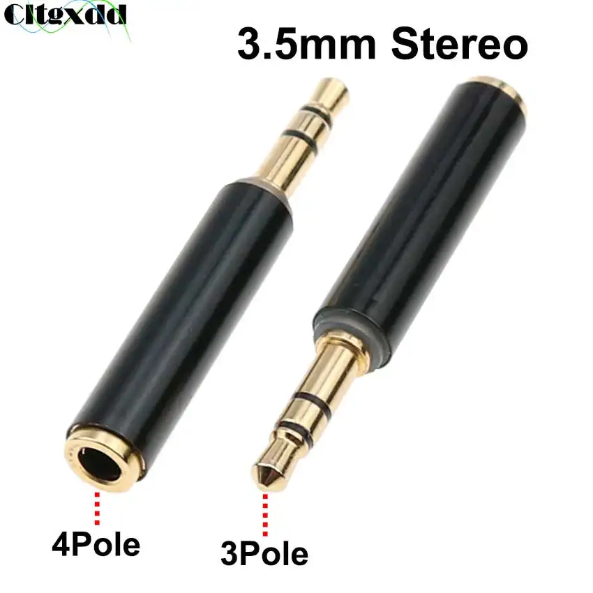 10-100pcs 3.5 mm 3 Pole Male To 4 Pole Female 3 Ring Audio Jack Converter Connector 3.5mm Stereo Headphone Audio Adapter Plug