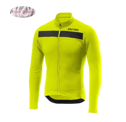 NEW ENCYMO Winter Thermal Fleece Cycling Clothes Warn Men Jersey Suit Jacket Riding Bike MTB Clothing Bib Pants Set