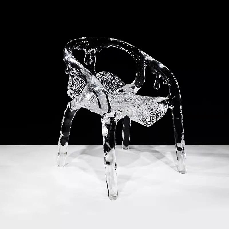 

Water drop chair, light luxury high-grade transparent resin dining chair