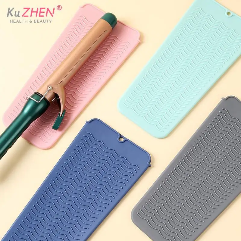 1pcs Silicone Hair Curling Wand Cover, Non-Slip Flat Curling Iron Insulation Mat Hair Straightener Storage Bag Hairdressing Tool