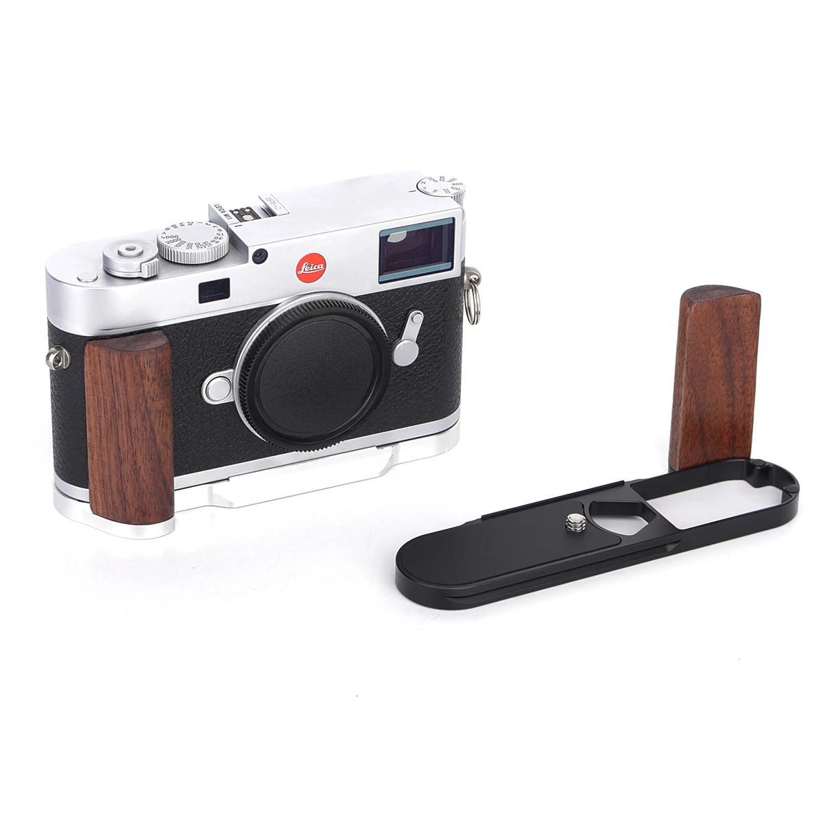 fittest-hand-grip-walnut-wooden-metal-handle-wood-grip-l-bracket-for-leica-m11-m11p-mev1-camera-arca-tripod-plate-base-fit-rrs-l