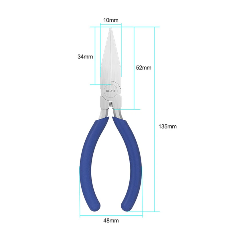 Flache Nase Zangen RL-111 5 "Zahnlos Arbeitsersparnis Frühling Nicht Slip Clamp für Handys Reparatur Manuelle DIY Draht spann Werkzeug