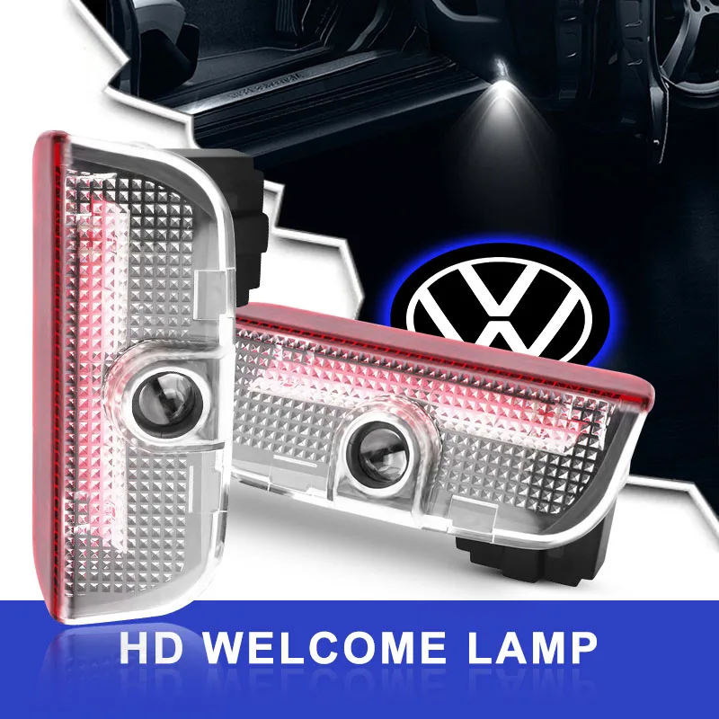 Car Welcome Light Door Side Projector Induction Lamp Accessories For VW Volkswagen Golf Sagitar Phideon Touareg Passat B8 Tiguan