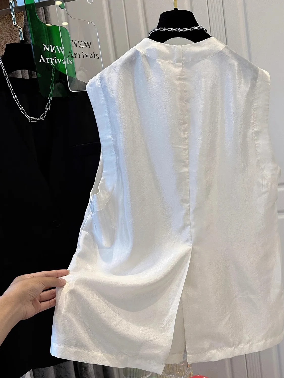 Ele Bla V-Ne Canotta da donna in cotone e lino Cardigan aperto Cardigan leggero estivo nuovo gilet Sle