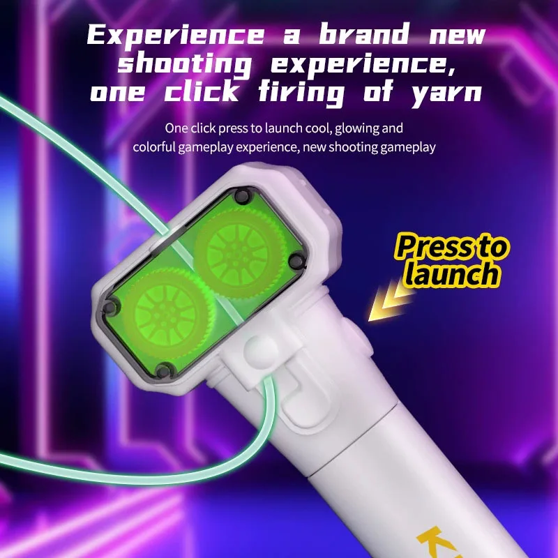 New String Rope Glow in The Dark String Rope Launcher Luminous Portable Handheld String Stress Relief Toy For Kids Party Gift