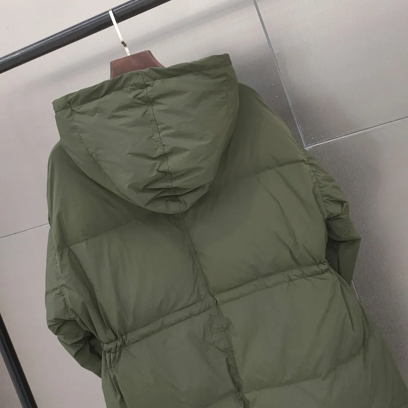 Nueva chaqueta de invierno para mujer, sudadera con capucha para ir al trabajo, correa holgada, overcomes