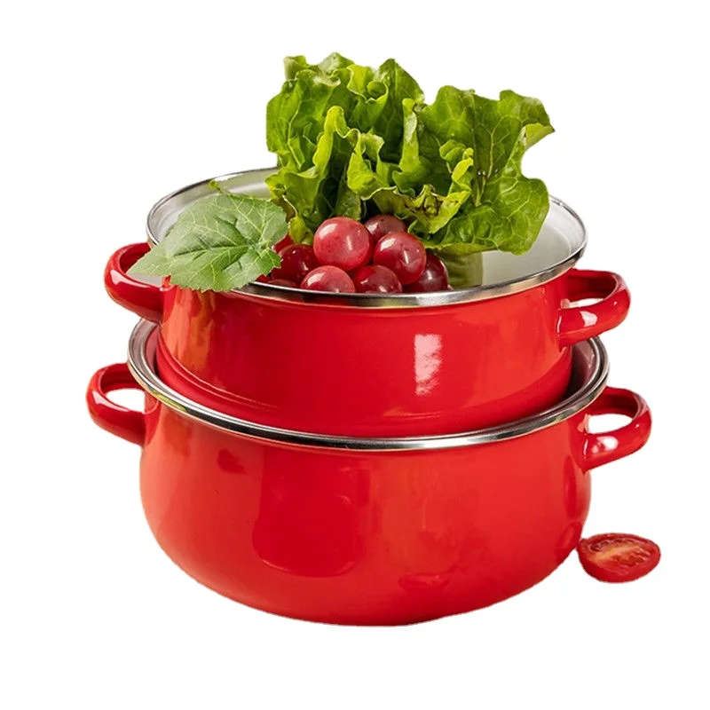 Durable Porcelain Tomato Pot with Heating Function for Soup and Stew, 18cm/20cm/22cm