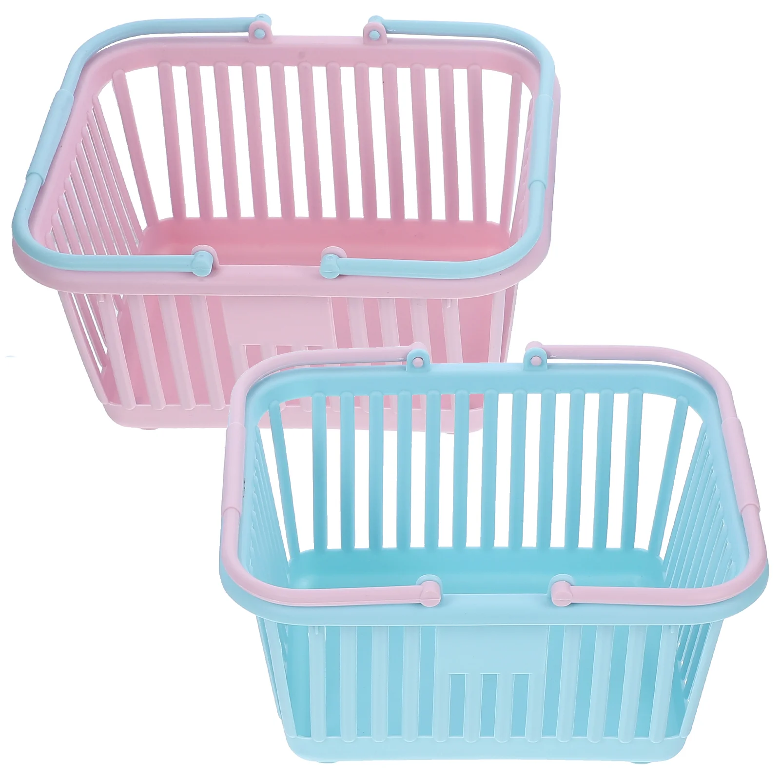 2 Pcs Toy Shopping Cart Storage Basket Folding Home Handheld Food Vegetable The Tote Bag