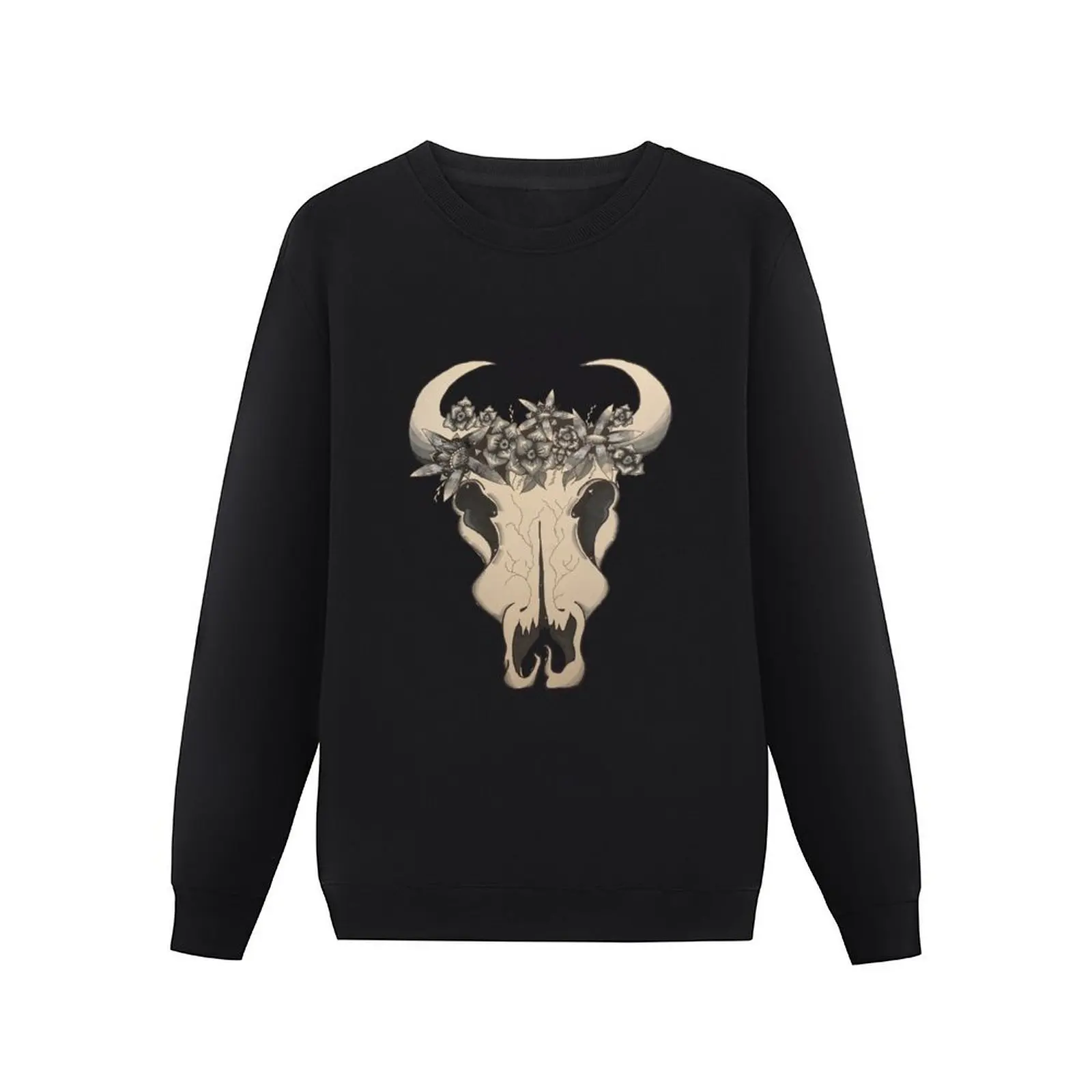 Bull and flowers Pullover Hoodie mens designer clothes men wear autumn jacket men new in sweatshirts