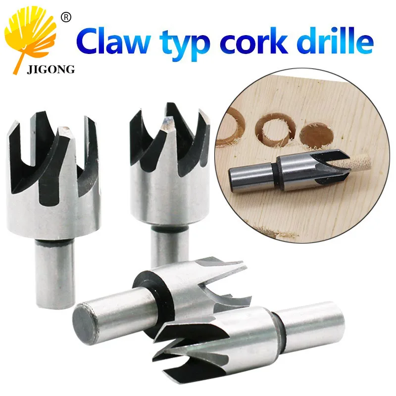 4 claw cork drills, carbon steel cork knives, woodworking drills, claw round wood tenon drills