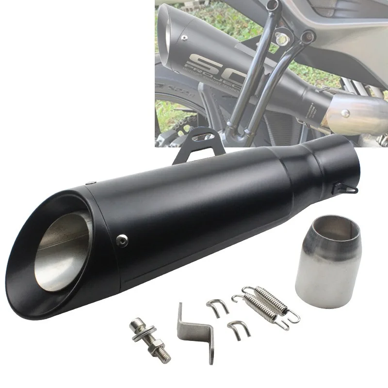 Deep Sound Stainless Steel Exhaust Throat Muffler Pipe for Yamaha R25 R3 R6 MT07 MT09 Ninja Z250 Motorcycle Performance