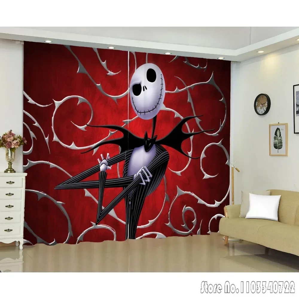 Disney The Nightmare Before Christmas Eve Jack Window Curtain 3D Print Blackout Curtains Living Room Bedroom Decor Kids Gift