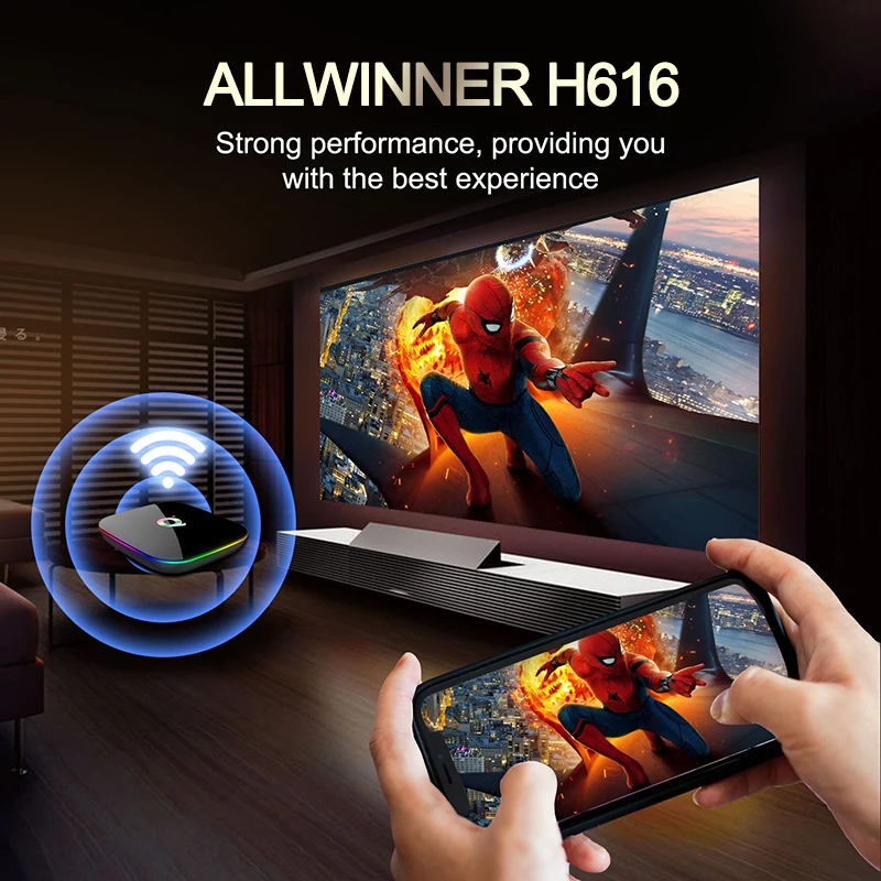 Q PLUS TV Box 4-core 3D Graphics Acceleration 4G DDR Ultra High Speed Running Ultra HD 6K Android 10 Media Player Set-top box