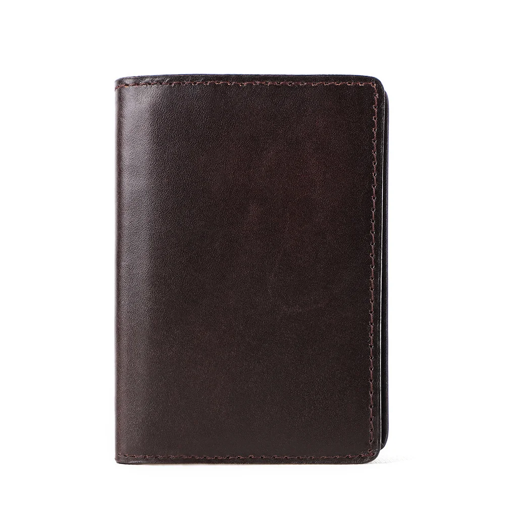 

Genuine Leather Credit Card Holder High Quality Vegetable Tanned Driver License with 3 ID Window Men Women