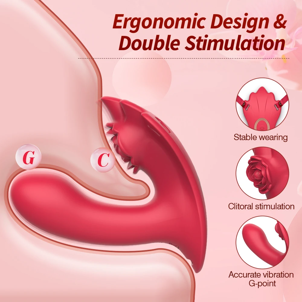 Wireless Control Dildo Rose Vibration 2 In 1 Vibrator 10 Vibration Modes Wearable Adult Female Orgasmic Toys Adult Sexy Toys 18+ - Image 3