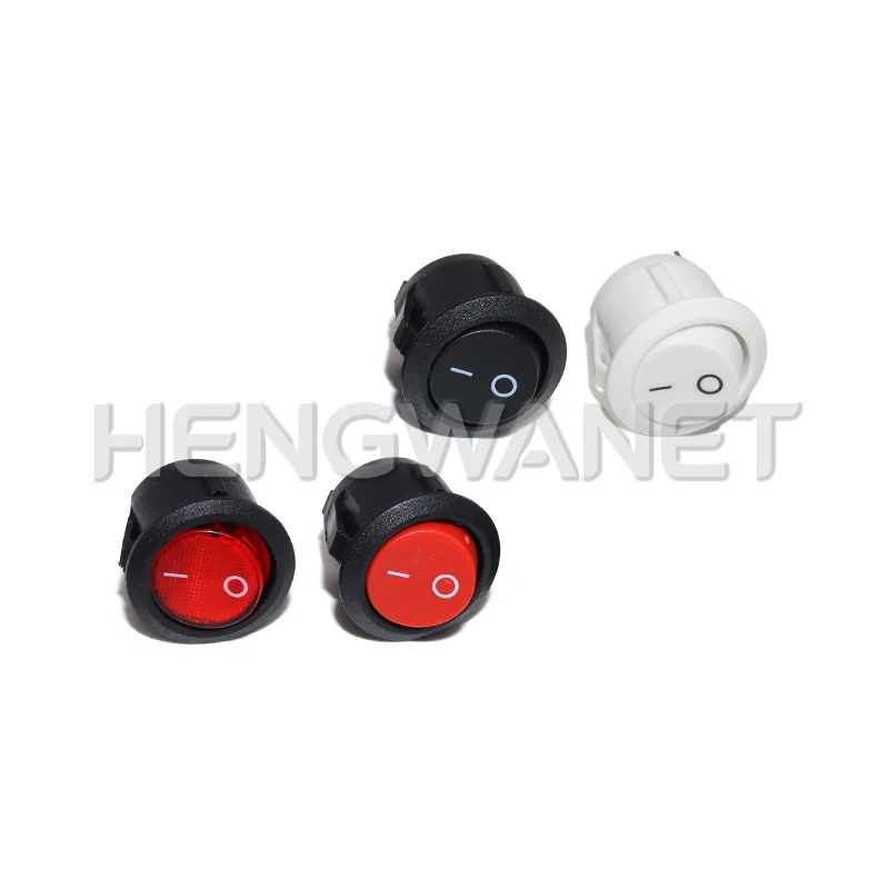 1PCS 20MM ON/OFF Round Rocker Switch LED illuminated Car Dashboard Dash Boat Van 12V 24V / 6A 250V / 10A 125V 2/3/4PIN Switch