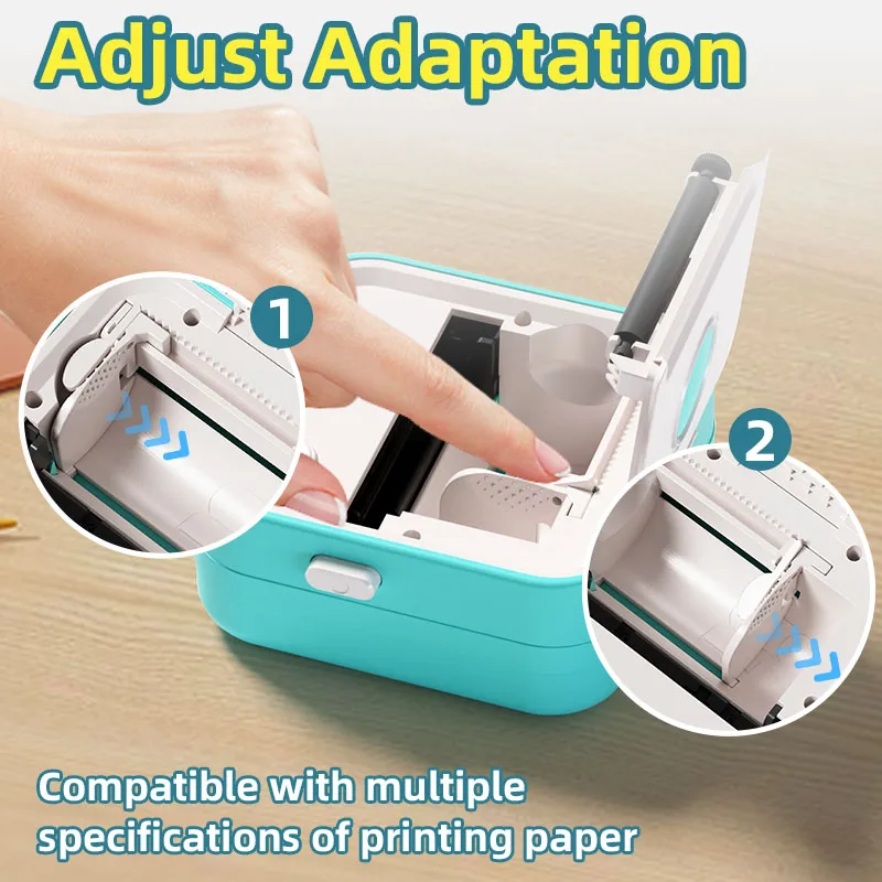 New D5 Label Printer Inkless Thermal Label Maker 12-57mm Paper Adjustable Sticker Pocket Mini Printer for Code Tag Journal