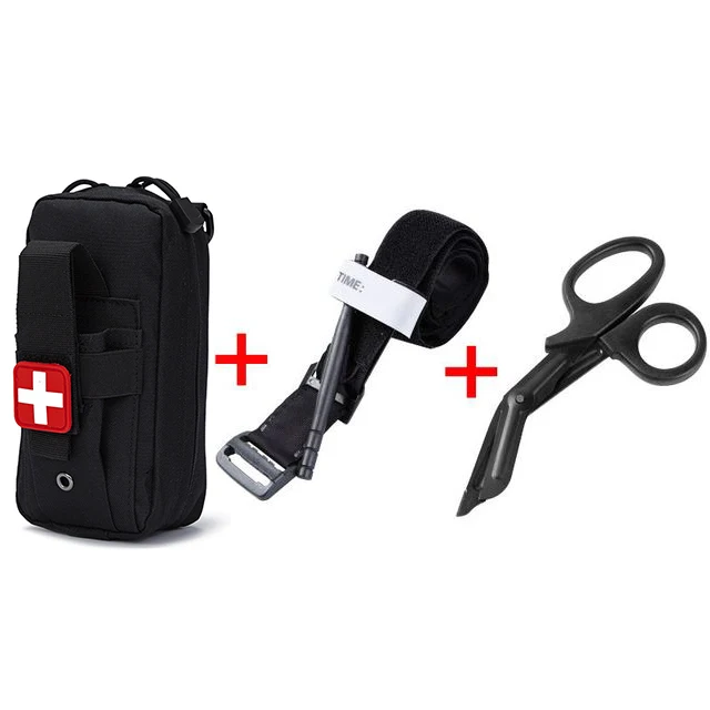 EHBO-kit Tourniquet Medische redding EDC-zakje Gaasschaar Molle Survival Tool voor kamperen Wandelen
