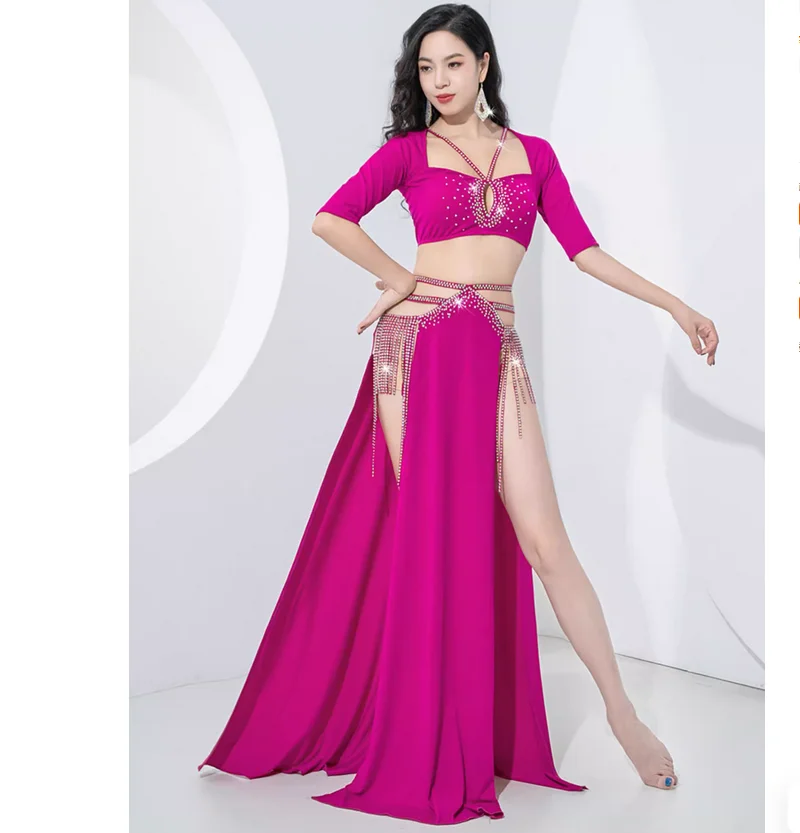 

Sexy Belly Dance Practice Dress Women's High Waist Tassel Oriental Dance Performance Dress