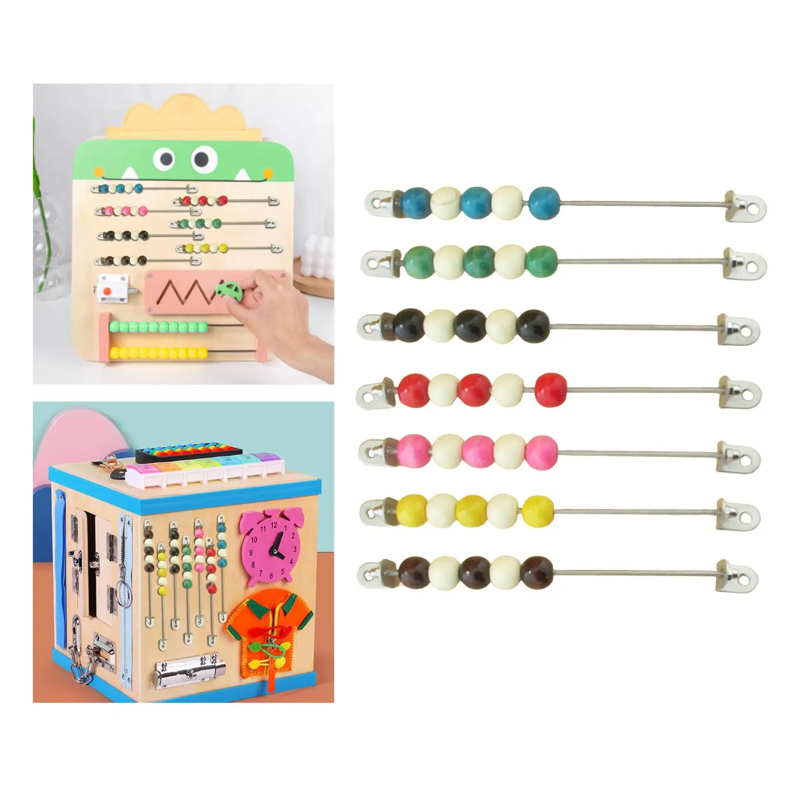 

Montessori Busy Board Accessories Material, Activity Board Abacus Beads for Children, Toddlers, Baby Educational Toys Gift