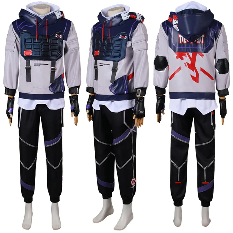 Iso cosplay fantasia jogo valorant traje disfarce adulto homem roleplay fantasia roupas masculino halloween carnaval festa roupas