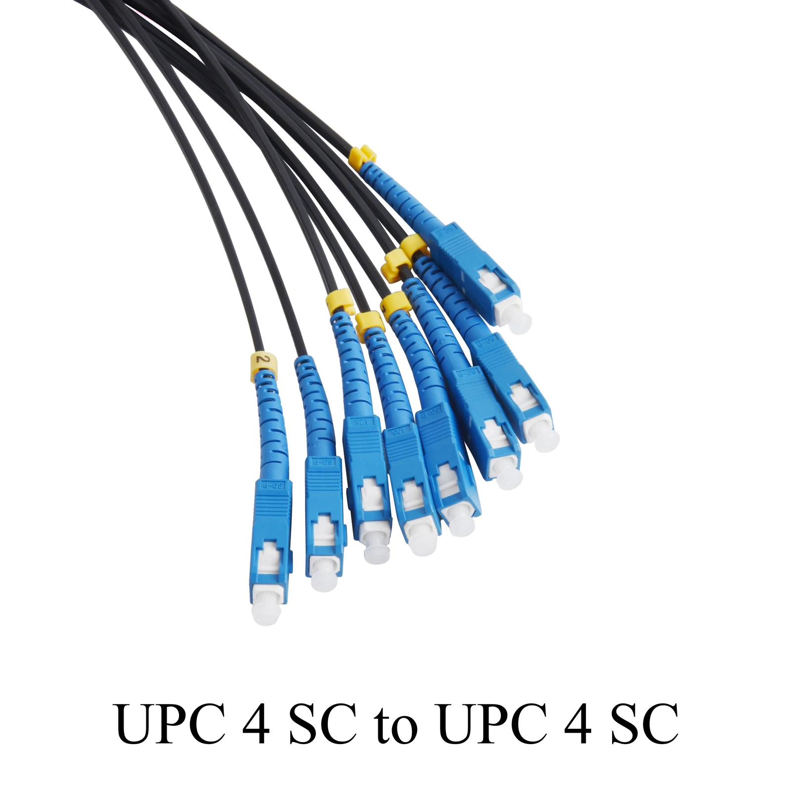 สายต่อสายไฟเบอร์ออปติก UPC 4 SC ถึง4 SC สายแปลงแพทช์ในร่ม4-core 100M/120M/150M/200M/300M