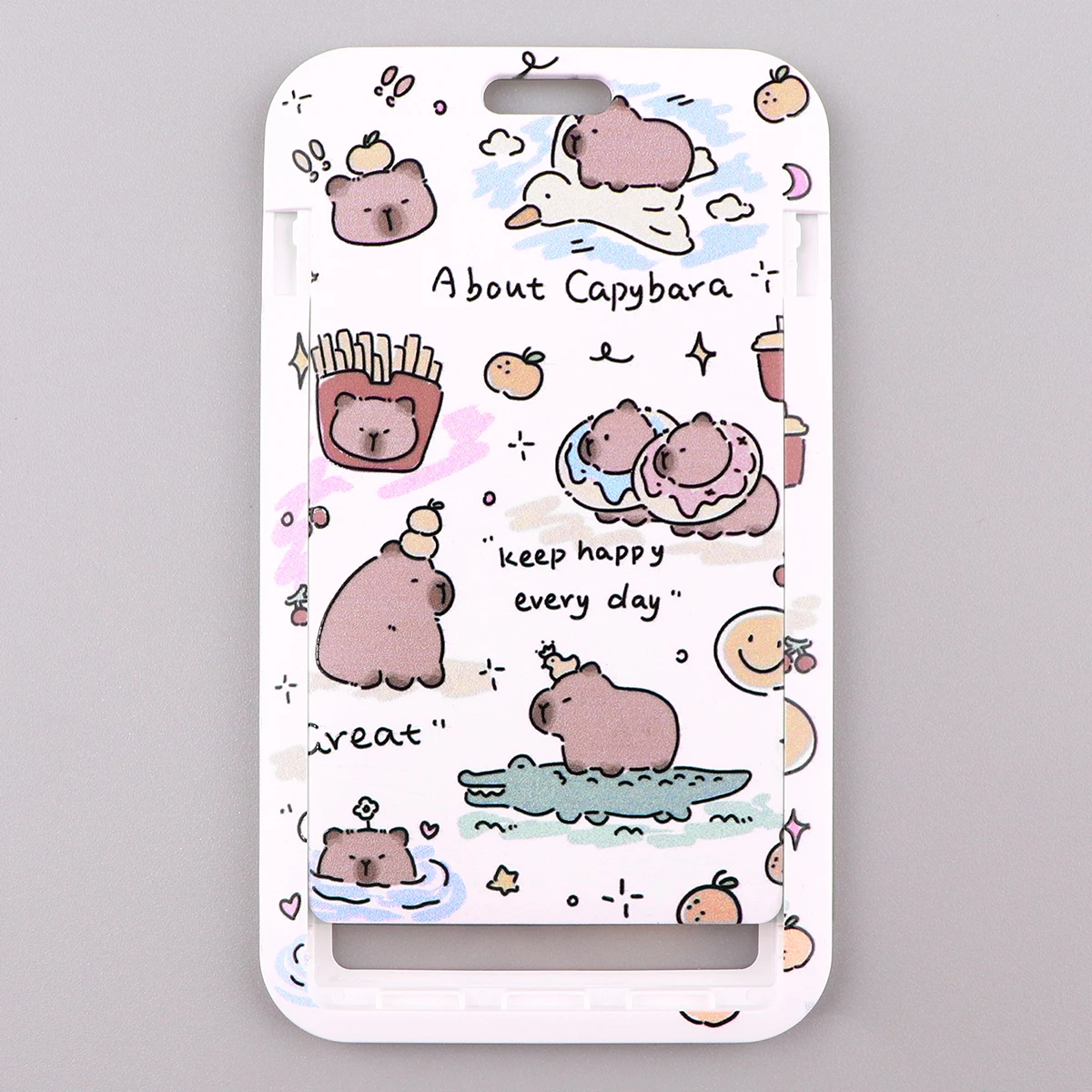 Cute Capybara Credential Holder Kawaii Animals Neck Strap Keychain Lanyard Credit Card Holders Phone Straps Keyring Accessories