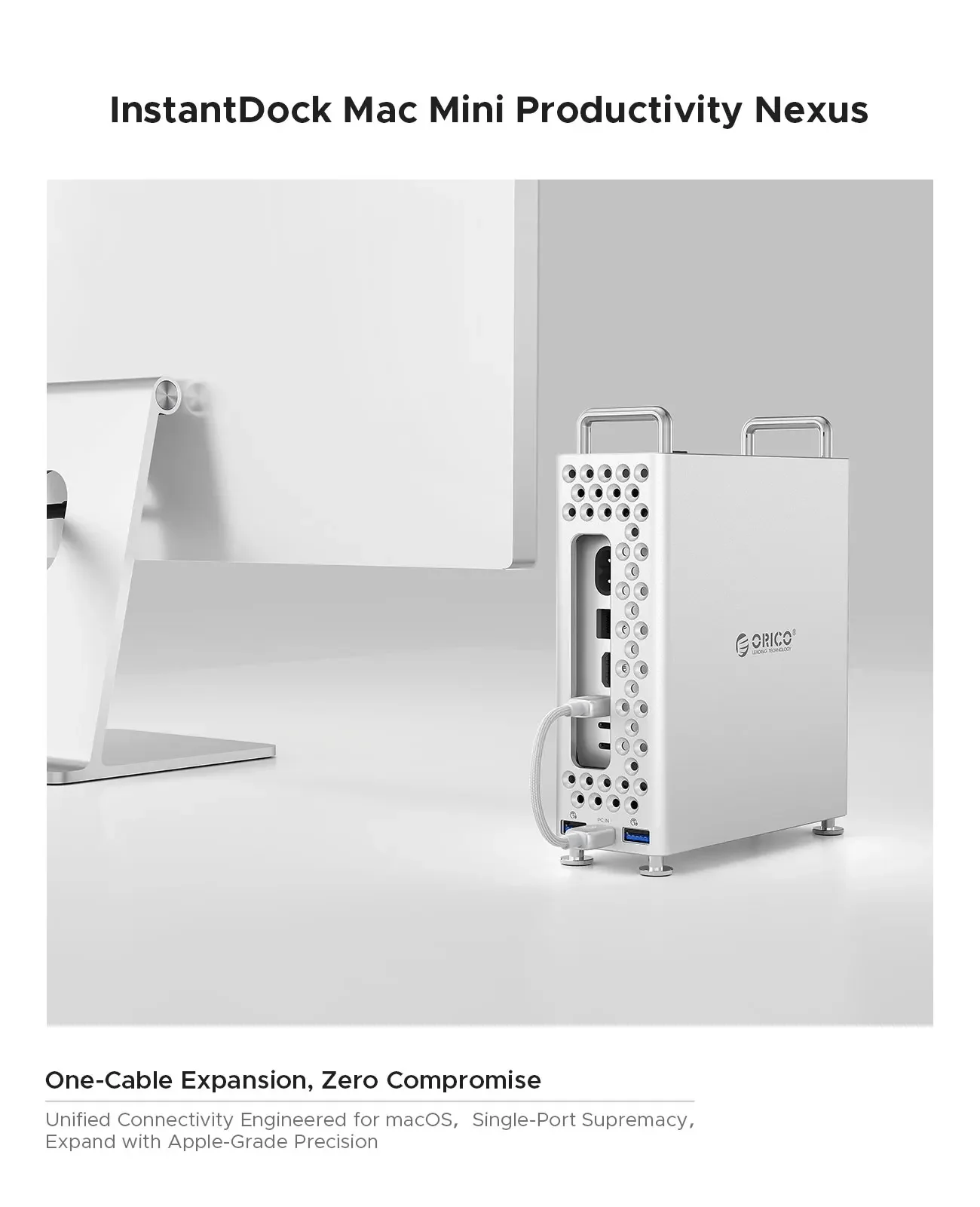 ORICO Mini Pro Dock Storage Expansion 10Gbps Expansion Docking Station for Mac Mini M4 Pro M.2 SSD Enclosure Mac Accessories