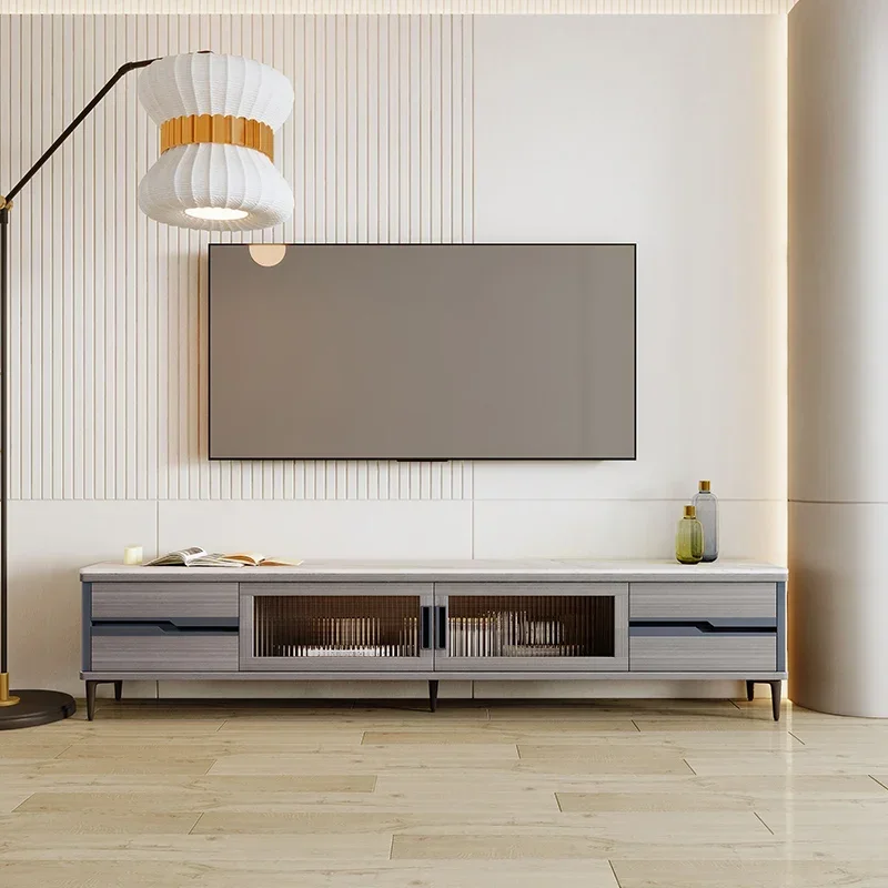 

Glass Living Room TV Cabinet Nordic Display Portable Nordic Fashion Television Table Luxury Moveis Para Casa Furniture MQ50DS