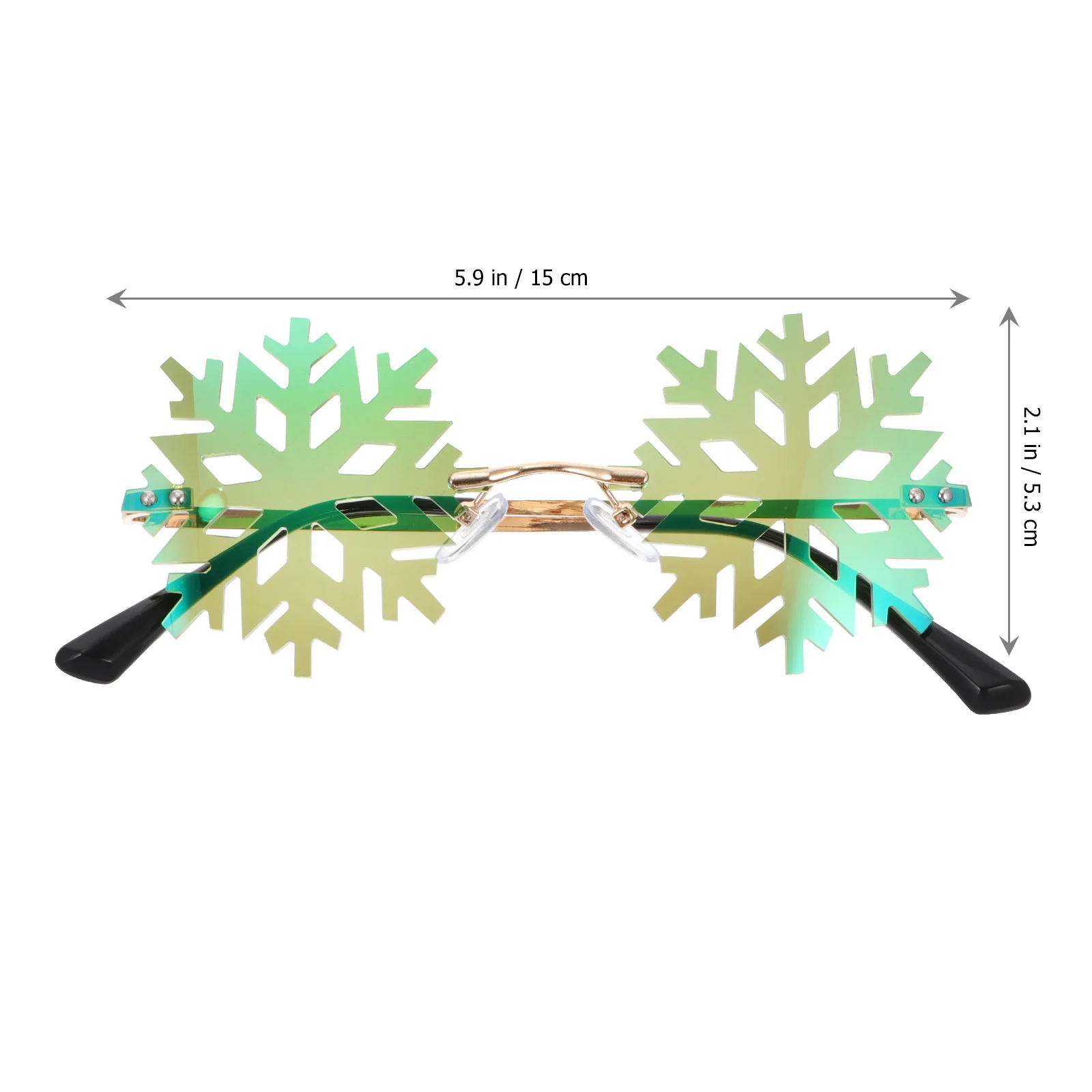 

1Pcs Gold Frame Sunglasses Lightweight Snowflakes Design Party Cosplay Masquerade Festival Funny Party Eyewear