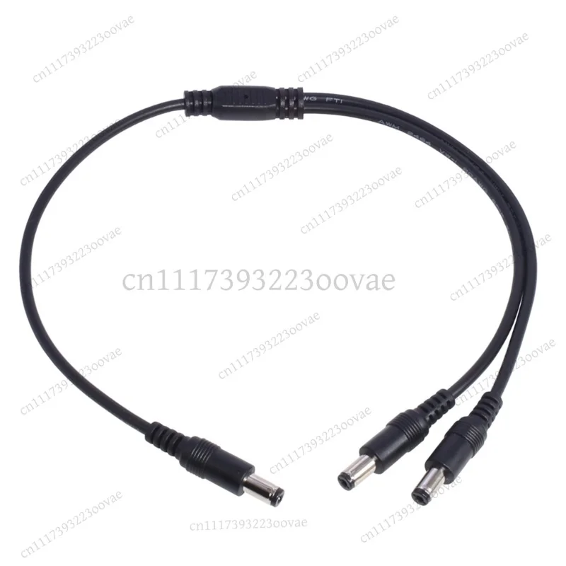 LF-DC 5.5mm x 2.1mm Male to 2 Female Power Splitter Cable, 1 to 2 Way Y Adapter Cord for LED Strip CCTV Camera