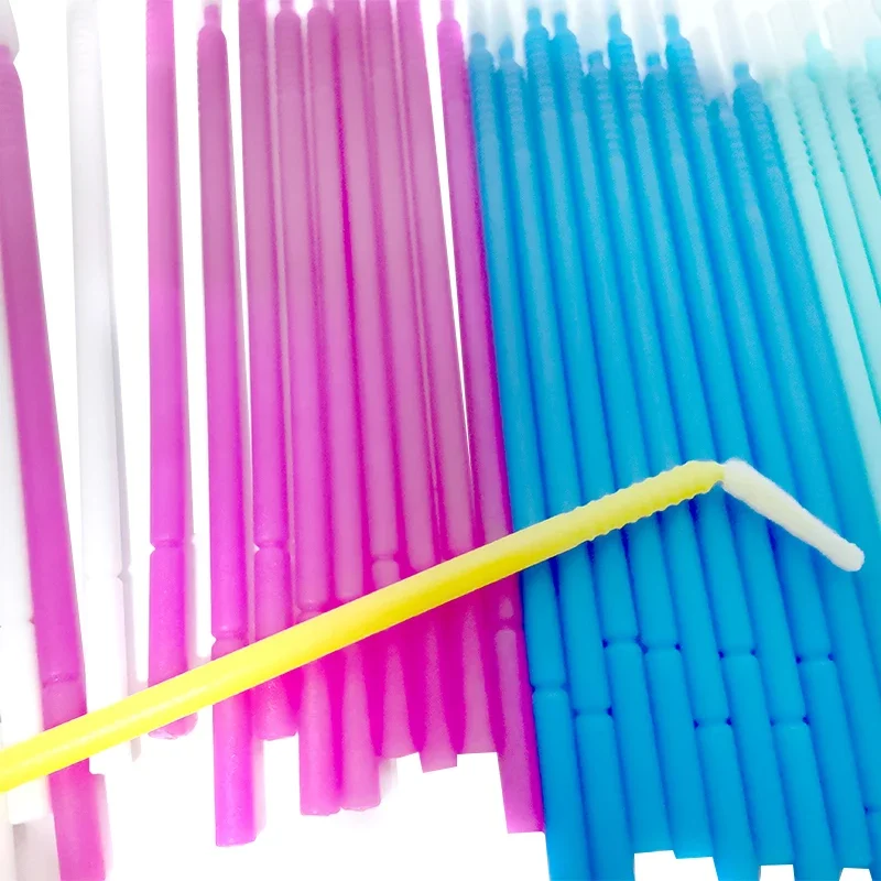 300pcs/Boxed Bendable Micro Brushes Disposable Microbrush Applicators Eyelash Extensions Eyelash Glue Cleaning Brush for Eyelash