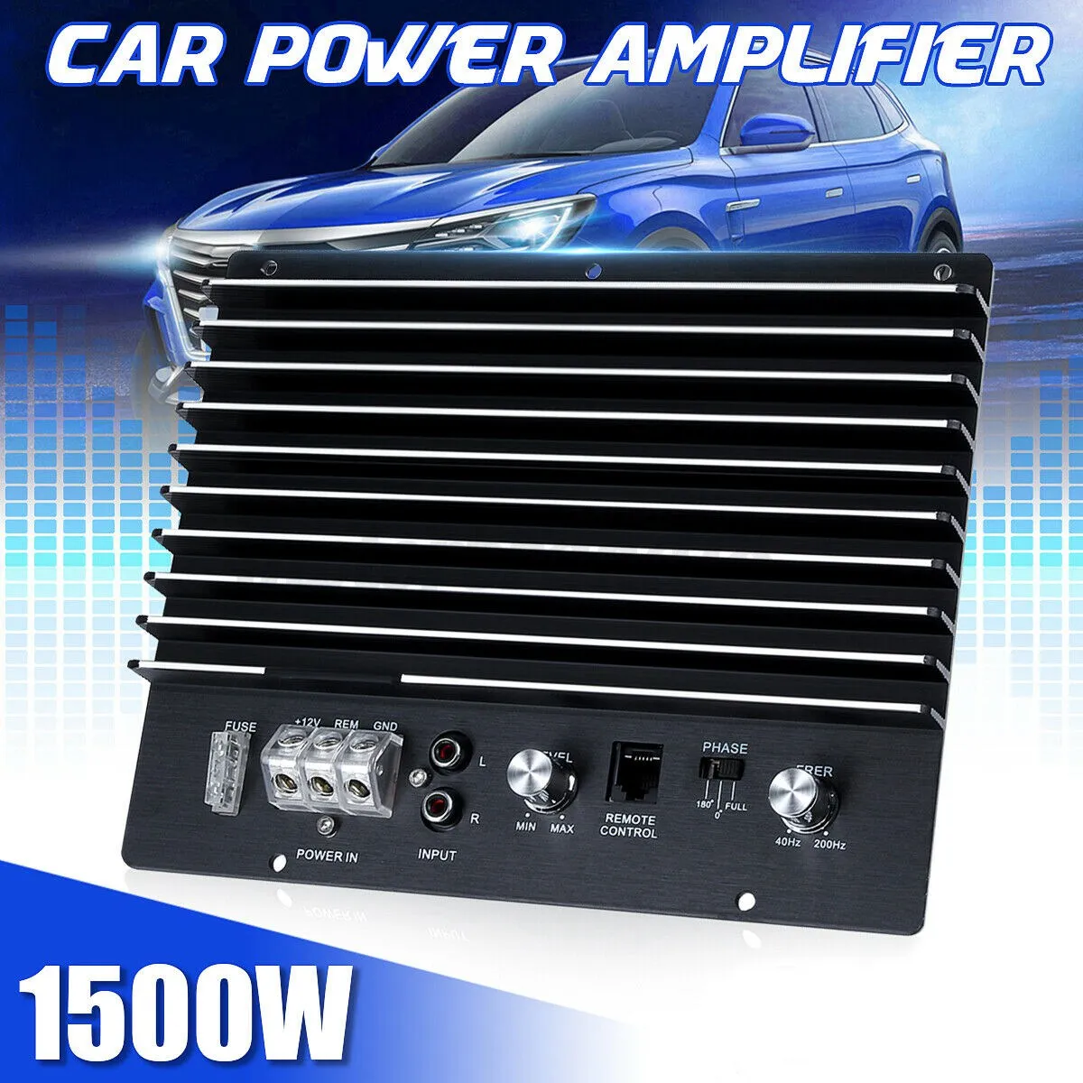 12V 1500W Car Audio Power Amplifier Subwoofer Powerful Bass Car Amplifier Board DIY Amp Board for Auto Car