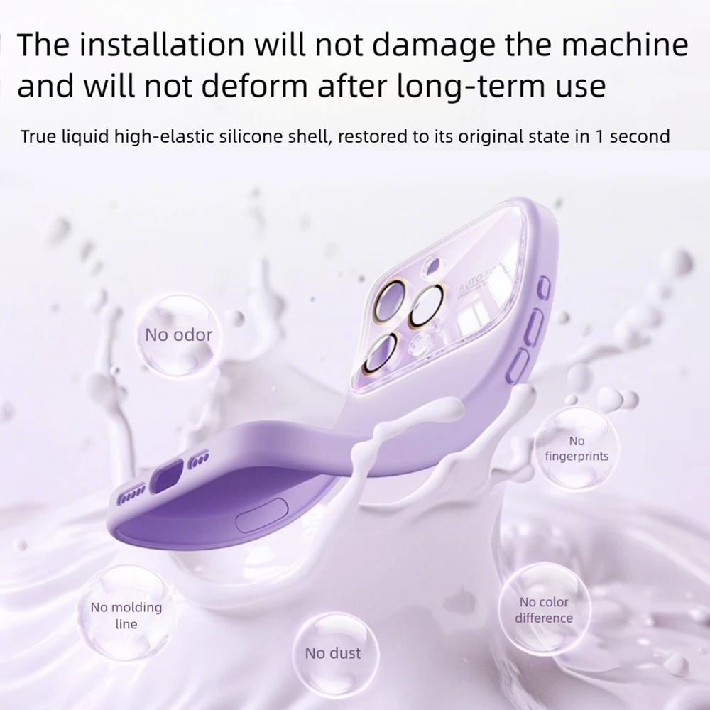 Чехол для телефона DIVI, жидкий силиконовый чехол для Apple iPhone 15, 16, 14, 13 Pro Max, защитный чехол для объектива, силиконовый мягкий чехол, противоударный