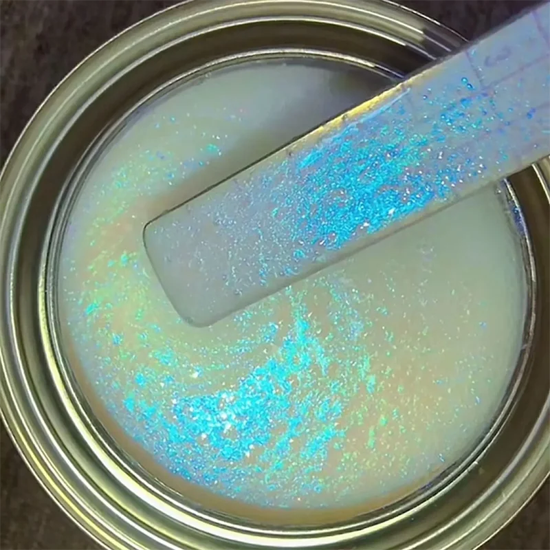30g Shimmer Iridescent Rainbow Ghost Interference Pearl Car Paint Pearl Pigment Powder DIY Making Crafts Polarized Light Dye - view 3