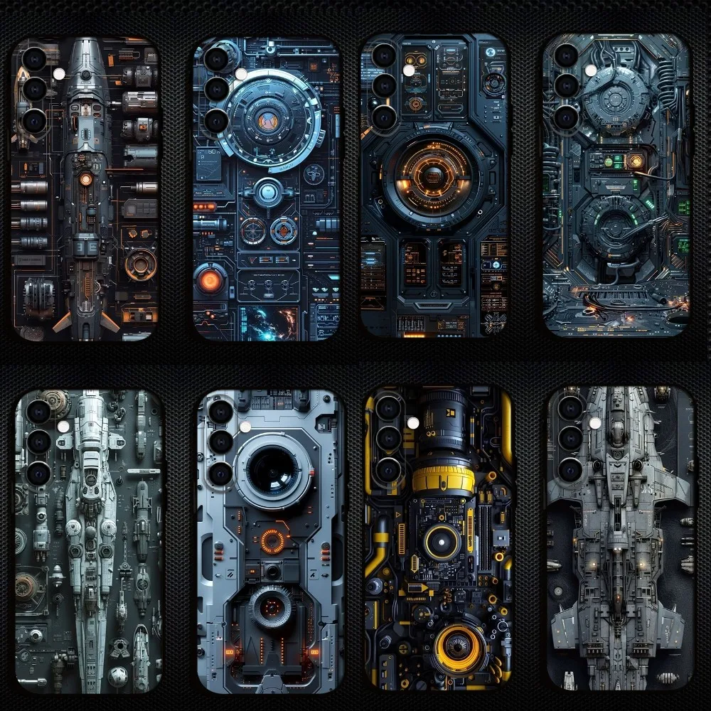 

Mechanical style Phone Case For Samsung Galaxy A73/A72/A71/A70/A53/A52/A51/Others Soft Black Shell