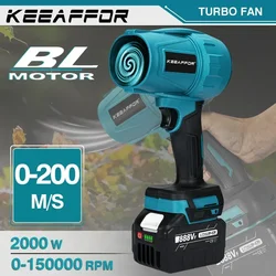 KeeAffor Borstelloze 2000W 200M/S Jet Fan Elektrische Turbo Blower Gewelddadige Stof Blazen Auto Droger Power Tool voor Makita 18V Batterij