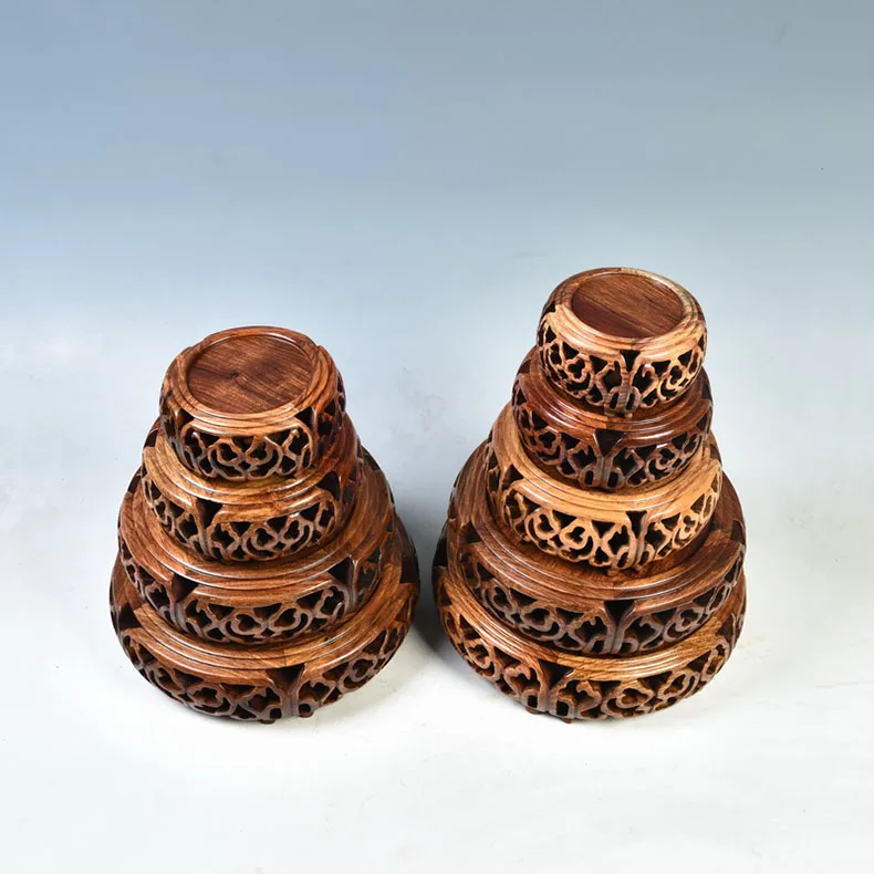 Mehrzweck-Sockelständer aus Rosenholz, hochwertiger Massivholzsockel für Vase, Blumentopf, Teeservice, Räuchergefäß und Bonsai-Dekoration – Detail 14