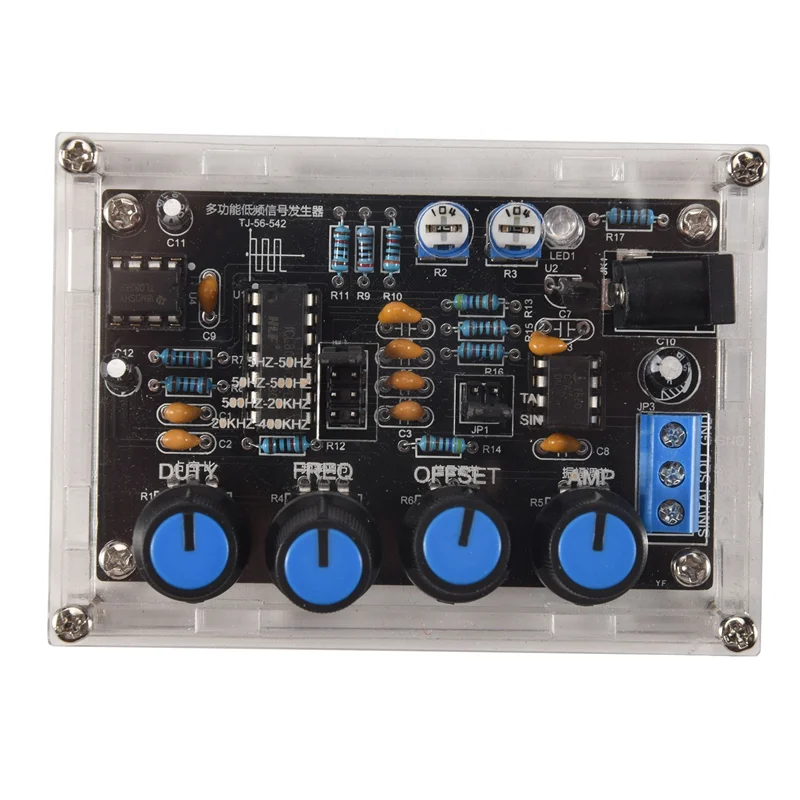 

ICL8038 Высокоточный регулируемый генератор сигналов DIY Kit Синусоидальный трехугольный квадратный пилообразный выход 5 Гц-400 кГц