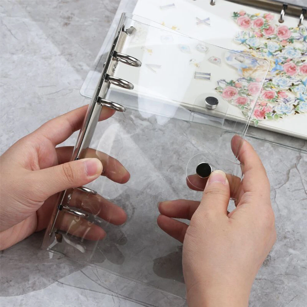 A4/A5/A6/A7 Office Supplies Folder Plastic Transparent Binder Planner Loose Leaf Ring Notebook