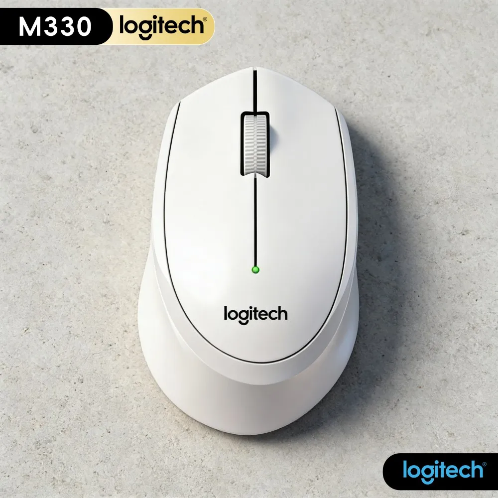 Logitech M330 Silent Wireless Mouse Plug And Play Setup Nano Receiver Portable Build For Desktop Notebook Daily Working Task