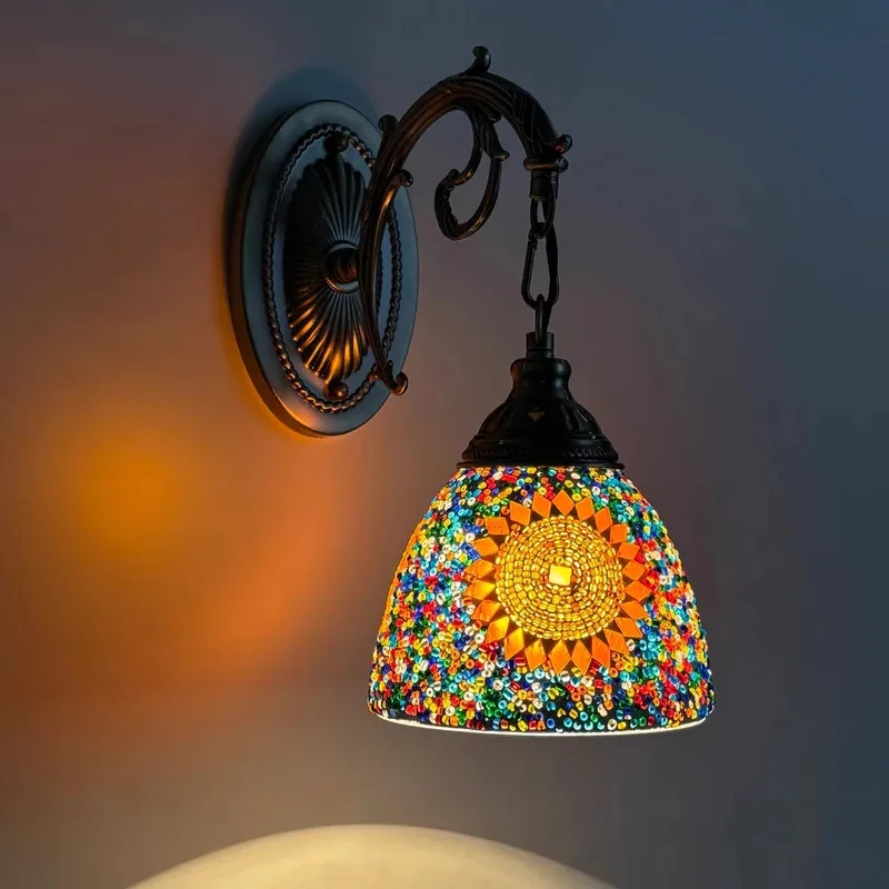 

Turkish Mosaic Wall Lights Vintage Art Deco Lights LED Wall Lights Hallway Lighting Home Room Decorative Lights