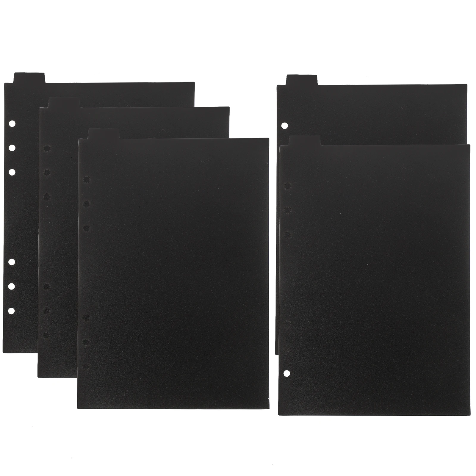 5Pcs A5 Black Plastic Dividers for 6 Ring Binder with Tabs Index Divider Organizer for Files Notebooks Planners