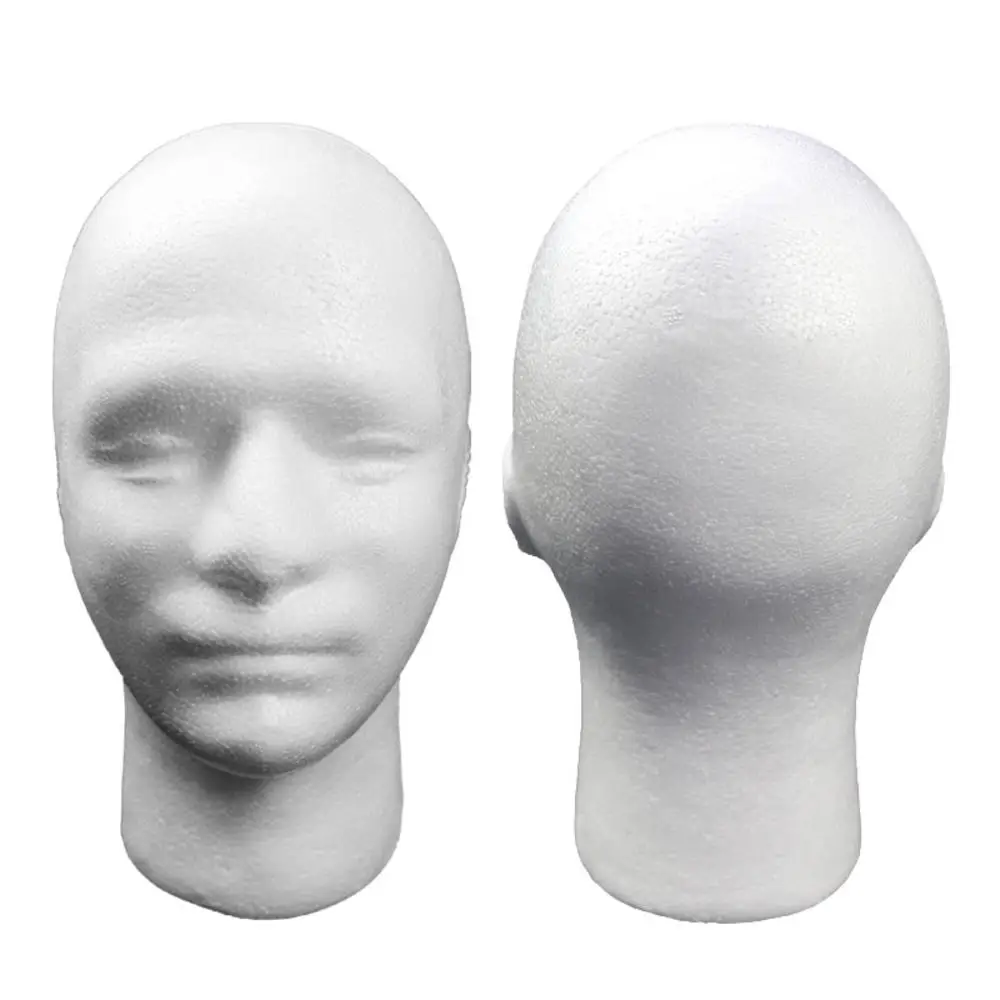 1pcs Female Mannequin Man Foam Wig Head Mannequin Hat Glasses Display Wig Holder Styrofoam Head for Wig