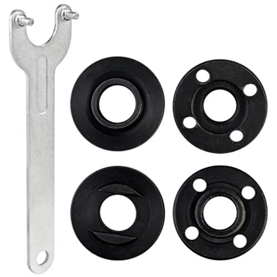 5pcs Grinder Flange Angle Wrench Spanner Metal Lock Nut for Compatible with Dewalt Milwaukee 193465-4 Bosch Black Decker Ryobi