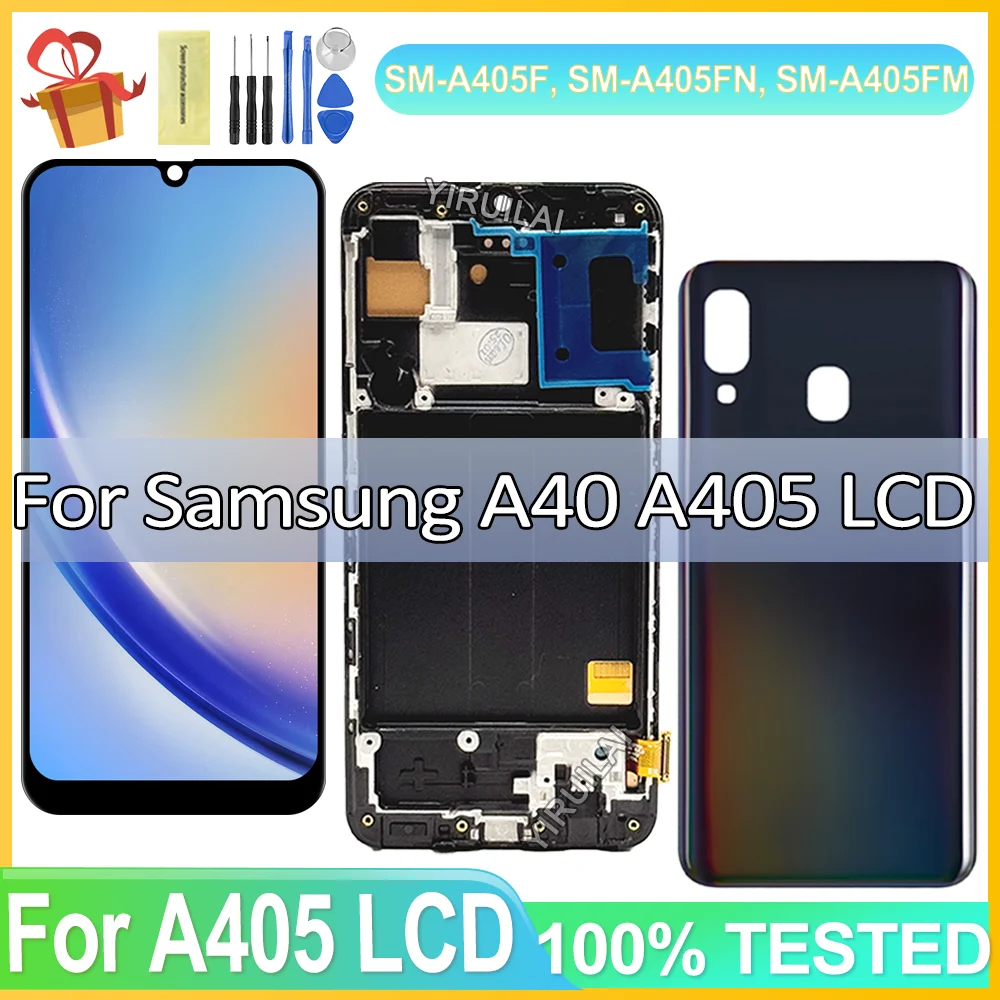 

Качественный экран AAA + для Samsung A40 A405 A405F, ЖК-экран, сенсорный дигитайзер в сборе для samsung a40, ЖК-дисплей